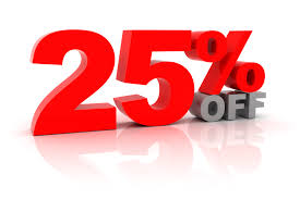 twenty five percent off with your membership
